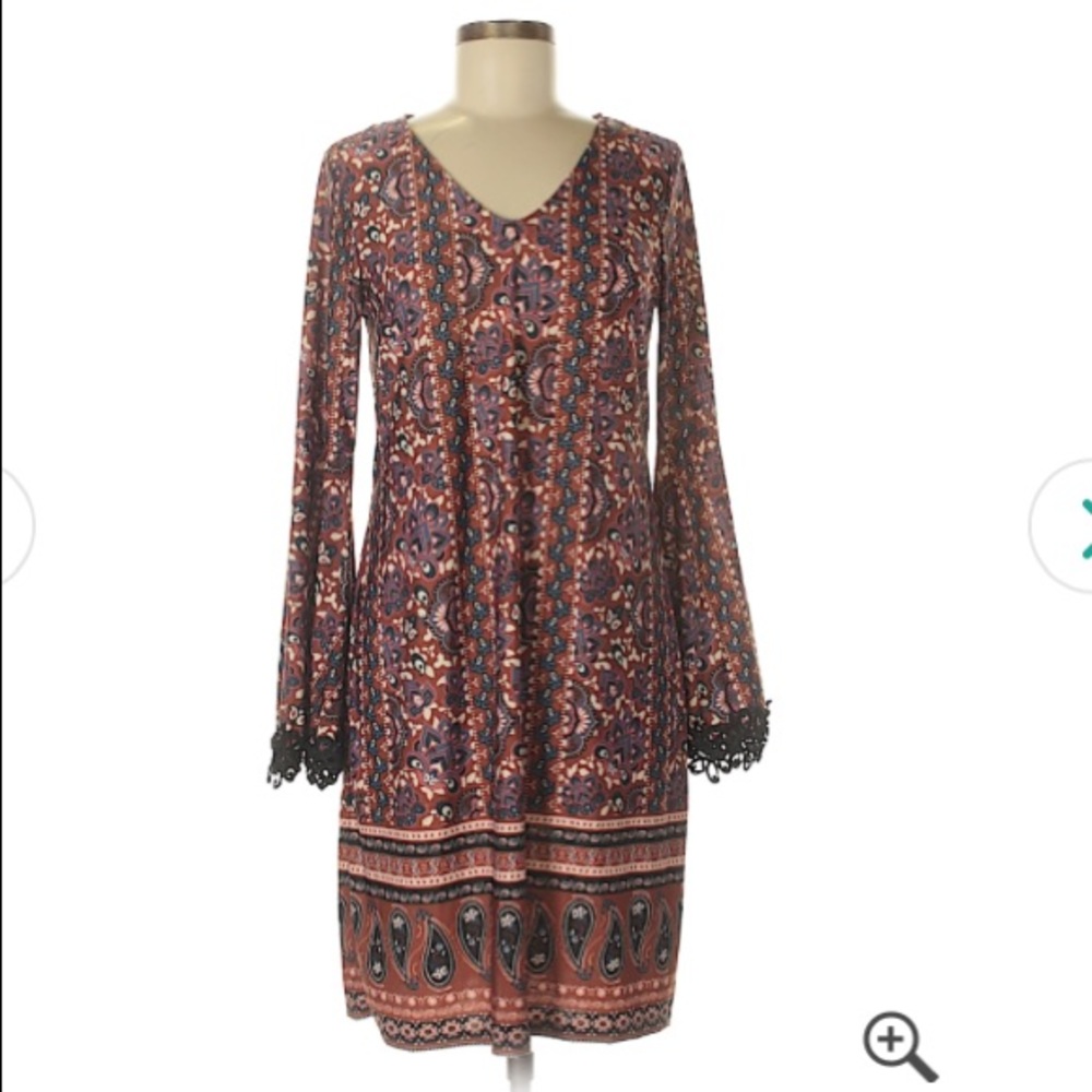 Haani boho kimono flowy-sleeved form fitting dress
